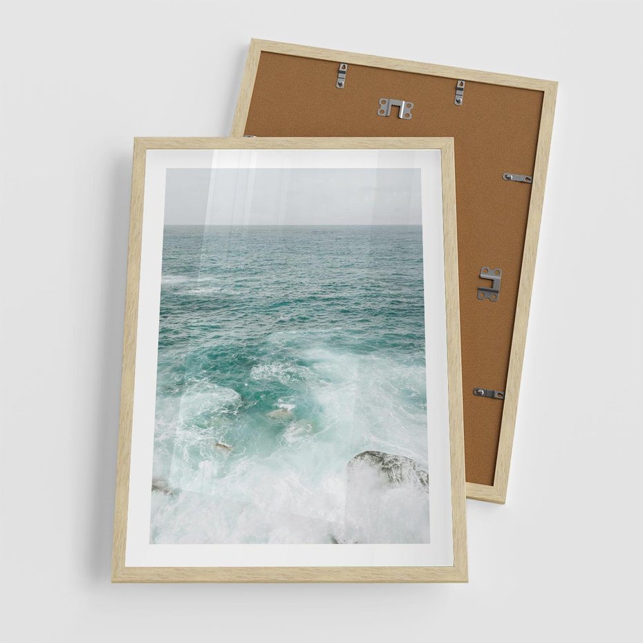 Plakat w ramie 50x70 - Wzburzony Żywioł - morze, ocean - rama drewno