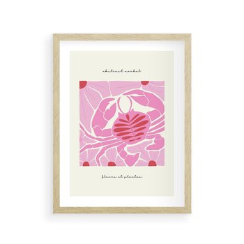 Plakat w ramie 40x50 - Rozświetlone Impresje - abstrakcyjny plakat, krab - rama drewno