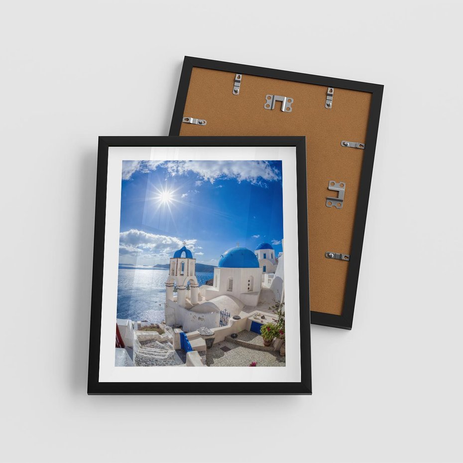 Plakat w ramie 40x50 - Uroki Santorini we Włoszech - Santorini, Włochy - rama czarna