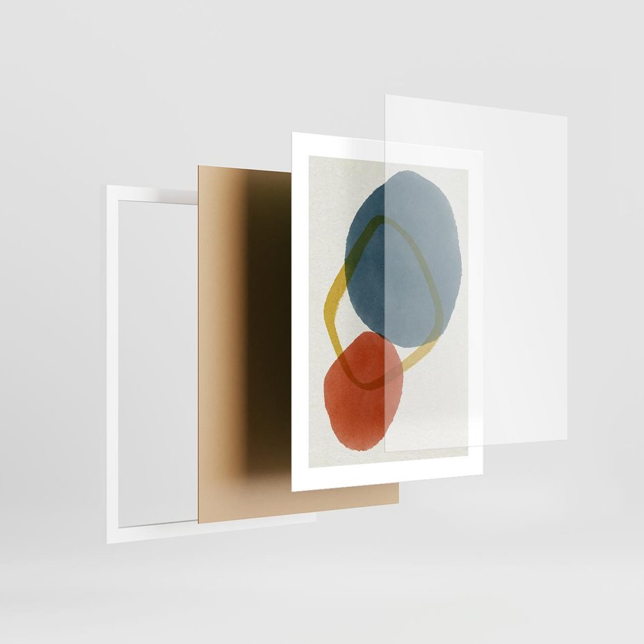 Plakat w ramie 30x40 - Modernistyczna Abstrakcja: Kolorowe Plamy - abstrakcja, modern - rama biała