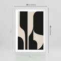 Plakat w ramie 50x70 - Abstrakcyjne Linie - boho plakat, rycina - rama biała
