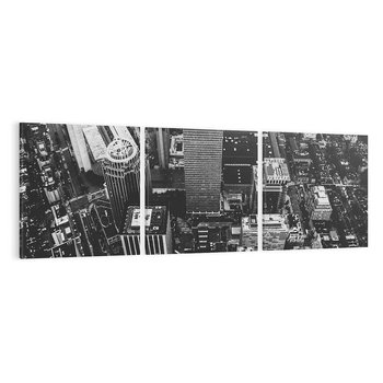 Obraz na płótnie 90x30 - Kontrastujące miasto - miasto, biało