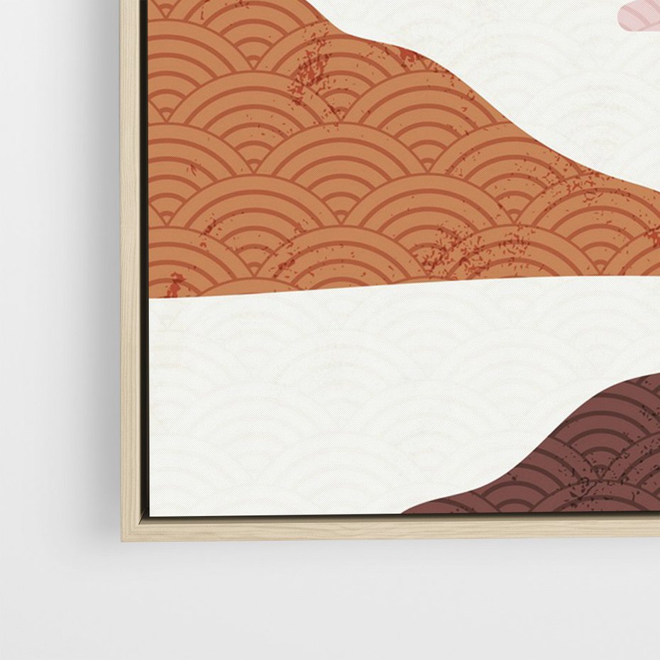 Obraz w ramie 70x100 - Księżycowa Refleksja - nowoczesna sztuka, góry - rama drewno