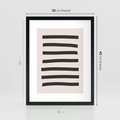 Plakat w ramie 30x40 - Strukturalna Rewolucja Form - minimalizm, czarne pasy - rama czarna