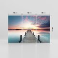Obraz na płótnie 120x80 - Złote zachody słońca - jezioro, molo