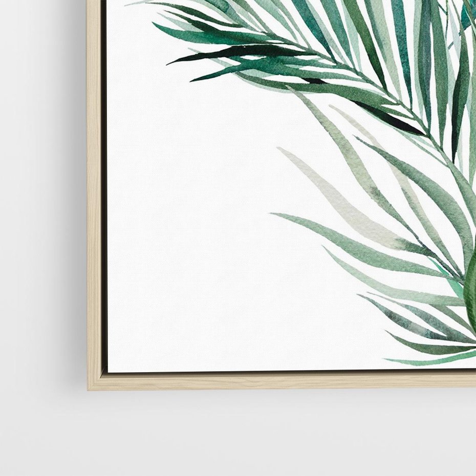 Obraz w ramie 80x80 - Blask Natury - złote, liście - rama drewno