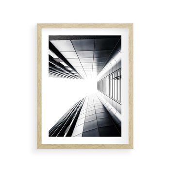 Plakat w ramie 50x70 - Architektura o Prostych Formach - architektura, proste formy - rama drewno