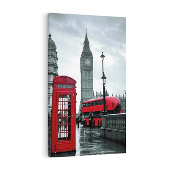 Obraz na płótnie 80x120 - Uliczka z charakterystyczną budką w Londynie - Londyn, budka