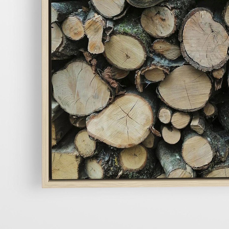 Obraz w ramie 50x50 - Bliskość Natury - drewno, las - rama drewno