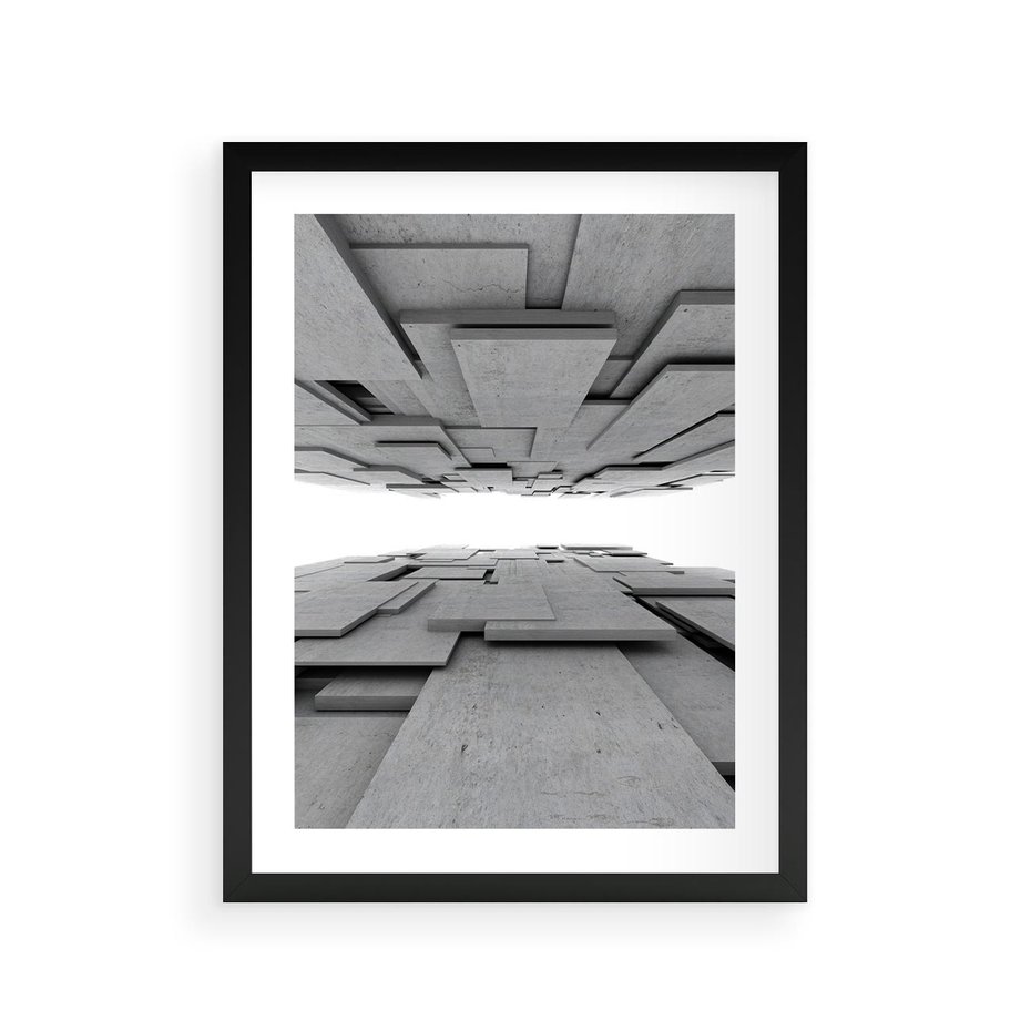 Plakat w ramie 30x40 - Architektura 3D - architektura, 3D - rama czarna