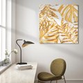 Obraz na płótnie 70x70 - Monstera Złote Liście - monstera, złote