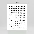 Plakat bez ramy 40x50 - Abstrakcyjna Transformacja - abstrakcyjna kompozycja z czarnych kropek, minimalistyczny czarno bialy plakat