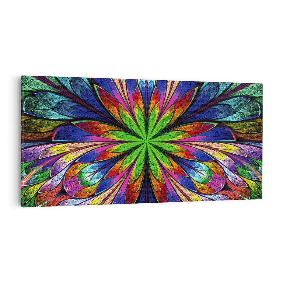 Obraz na płótnie 120x60 - Witrażowa magia na płótnie - witraż, sztuka
