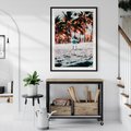 Plakat bez ramy 50x70 - Tropikalna Uroda: Plaża z Mewą - tropikalna plaża, mewa na piasku