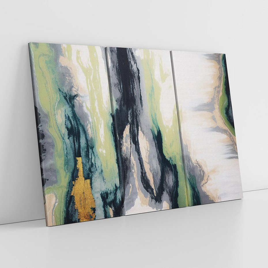 Obraz na płótnie 120x80 - Sfumowane zmysły artysty - rozmyte kolory, zieleń