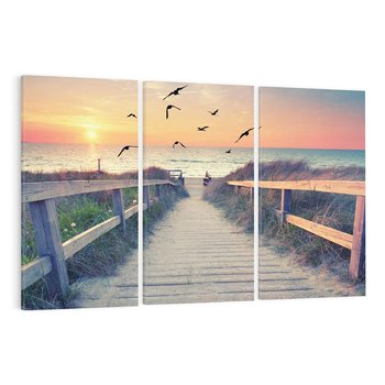 Obraz na płótnie 120x80 - Sielanka nad brzegiem - plaża, pomost