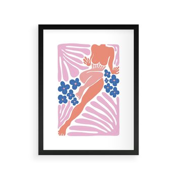 Plakat w ramie 50x70 - Opowieść Ognistych Rytów - nowoczesny kobiecy akt, graficzne kształty - rama czarna