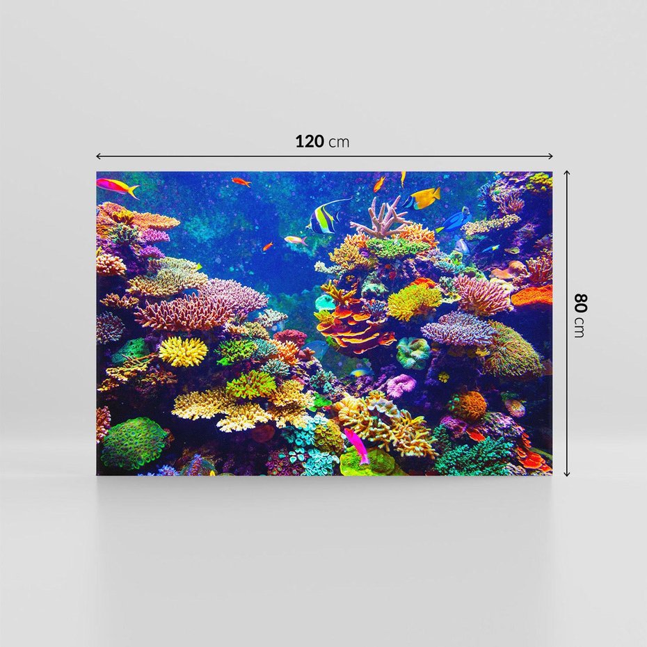 Obraz na płótnie 120x80 - Podwodne Zaczarowanie - kolorowa rafa koralowa, ukwiały