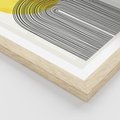Plakat w ramie 50x70 - Słoneczne Odbicia - geometria, żółte koło - rama drewno