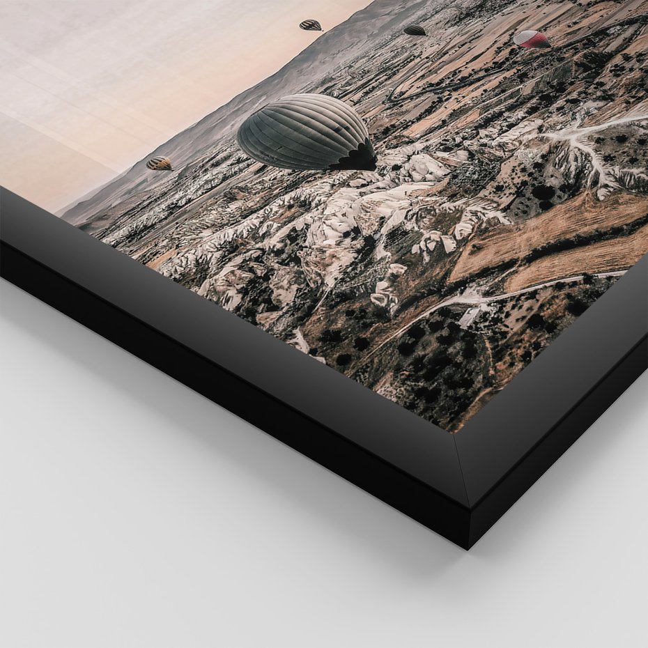 Zestaw obrazy w ramie 40x50 galeria - Dream, big, cytat, napis, balony - rama czarna