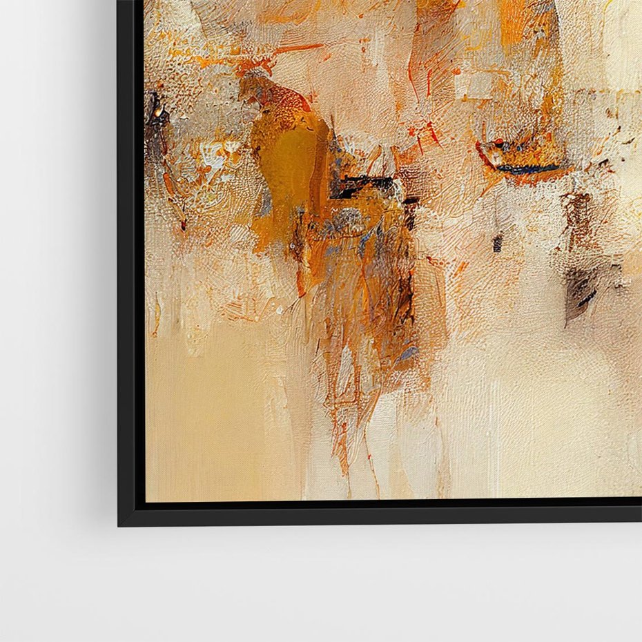 Obraz w ramie 50x50 - Odbicie utraconych barw - abstrakcja, tekstury farb - rama czarna