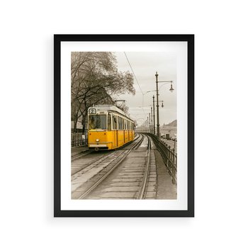 Plakat w ramie 40x50 - Tramwaj w Lizbonie - Lizbona, tramwaj - rama czarna