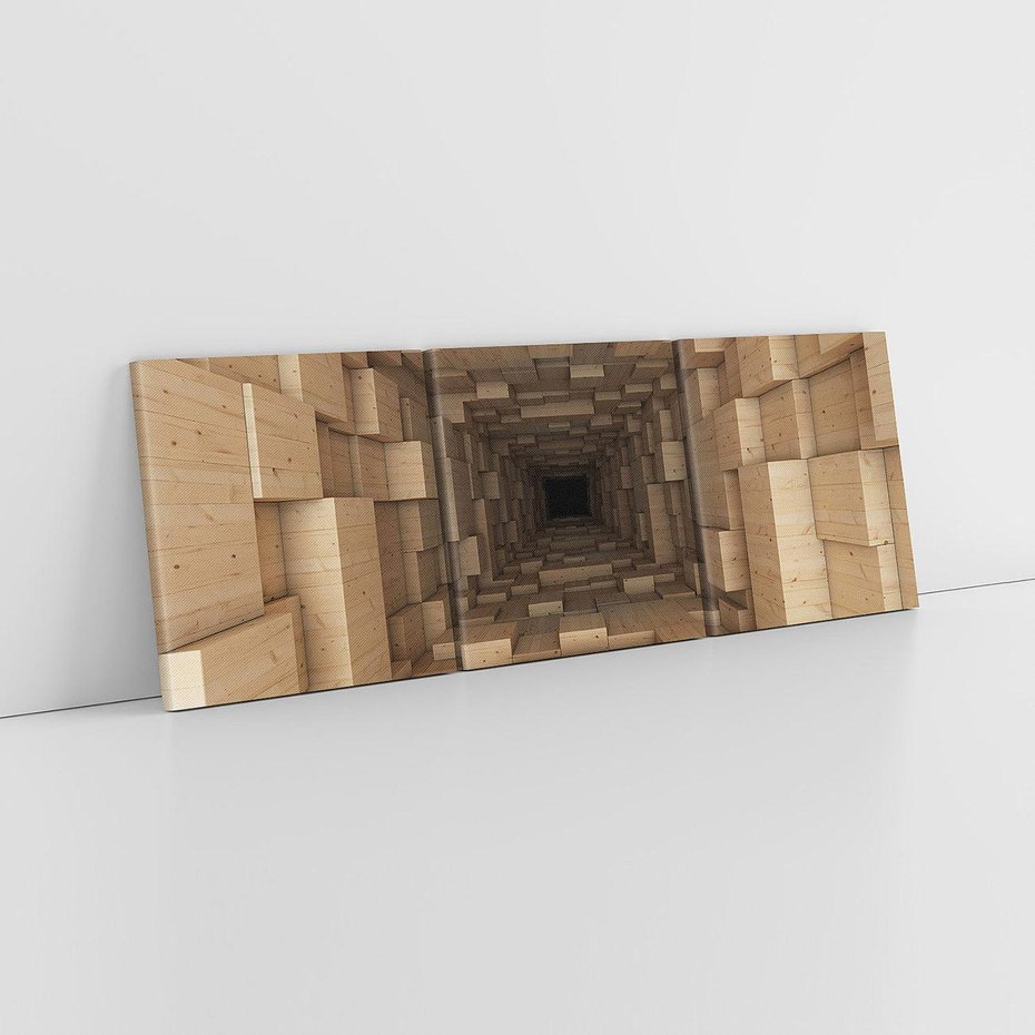Obraz na płótnie 90x30 - Abstrakcyjny 3D tunel: Podróż w głębię - 3D, tunel