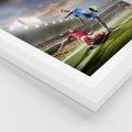 Plakat w ramie 40x50 - Ekscytacja Sportowego Świata - gol, mecz - rama biała