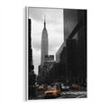 Obraz w ramie 80x120 - Nowy York, taksówka w ruchu - Nowy York, taksówka - rama biała