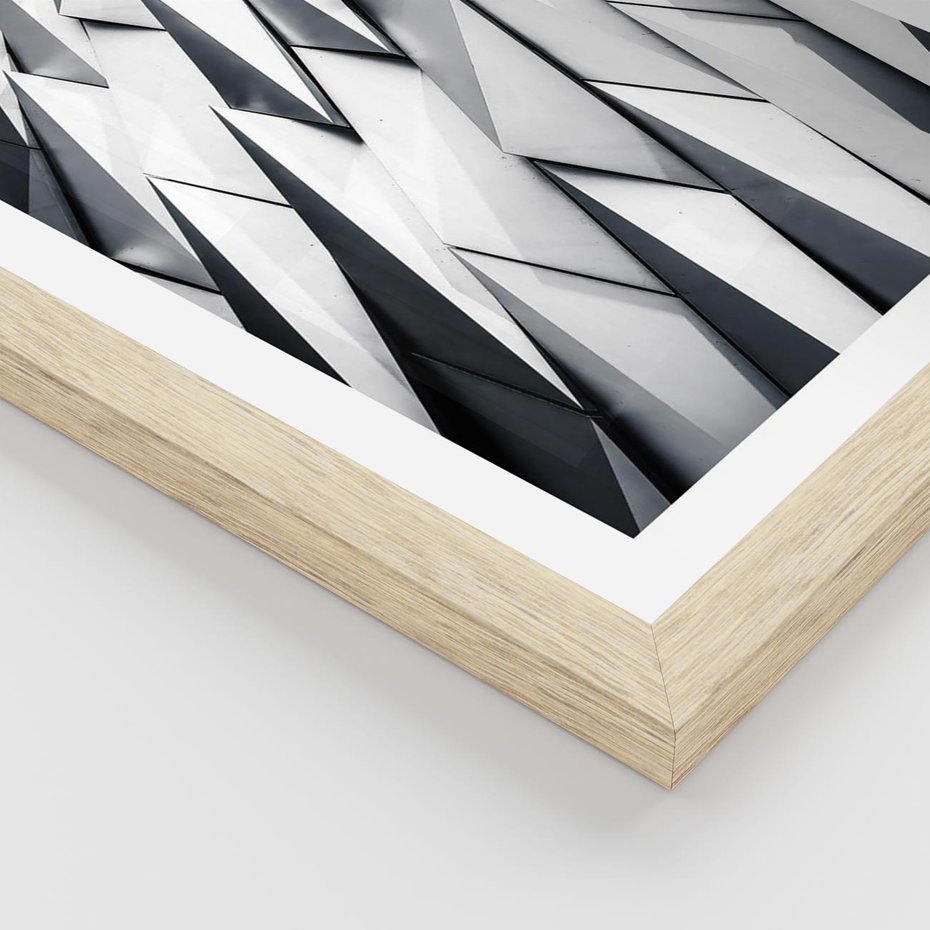 Plakat w ramie 50x70 - Geometryczna Nowoczesność - nowoczesna architektura, gemetryszne formy - rama drewno