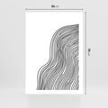 Plakat bez ramy 50x70 - Refrakcje Przestrzeni - mnimalistyczna forma, czarne linie