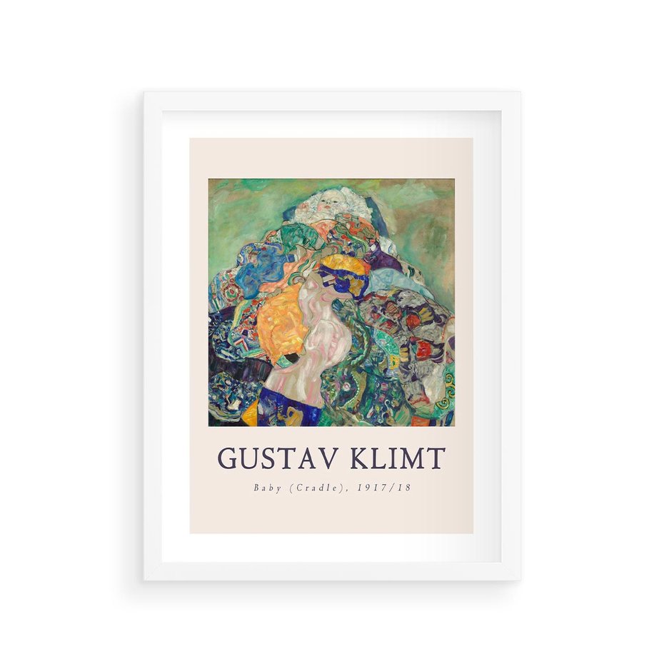 Plakat w ramie 30x40 - Sztuka z Reprodukcją G. Klimta - Gustav Klimt, reprodukcja - rama biała