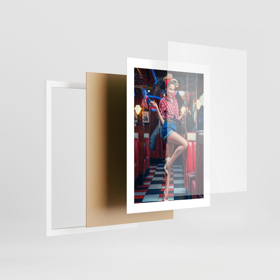 Plakat w ramie 30x40 - Czas Wstecz - retro, restauracja - rama biała