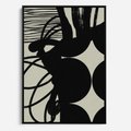 Obraz w ramie 50x70 - Modernistyczne Refleksje - abstrakcja, mroczny klimat - rama czarna