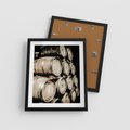 Plakat w ramie 40x50 - Tradycyjne Beczki - beczki, rustykalna fotografia - rama czarna