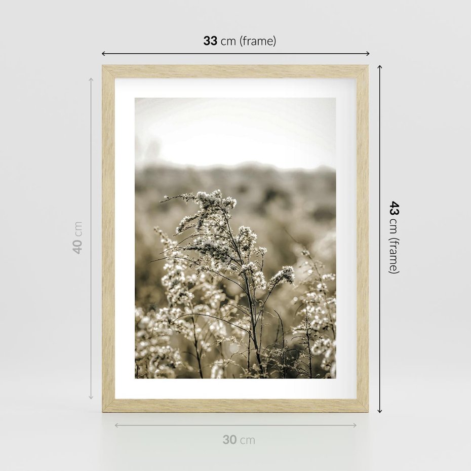 Plakat w ramie 30x40 - Pampas i Bocho - suche trawy, bocho - rama drewno