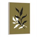 Obraz w ramie 80x120 - Wewnętrzne Odsłony - liście, gałązki - rama drewno