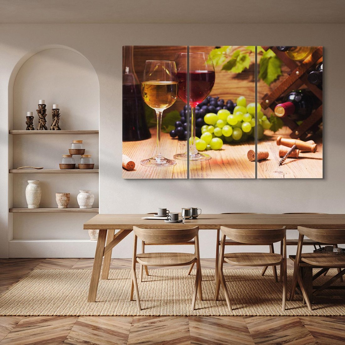 Obraz na płótnie 120x80 - owocowy raj - wino, winogrona