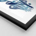 Plakat w ramie 40x50 - Akwarelowy Błękit - pastelowy, abstrakcyjny plakat - rama czarna