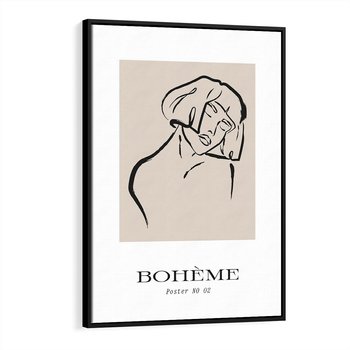 Obraz w ramie 70x100 - Echa Nieznanych Konturów - boho plakat, typografia - rama czarna