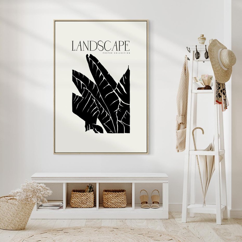 Obraz w ramie 80x120 - Rytmy roślinnego życia - nowoczesna sztuka, minimalistyczny styl - rama drewno