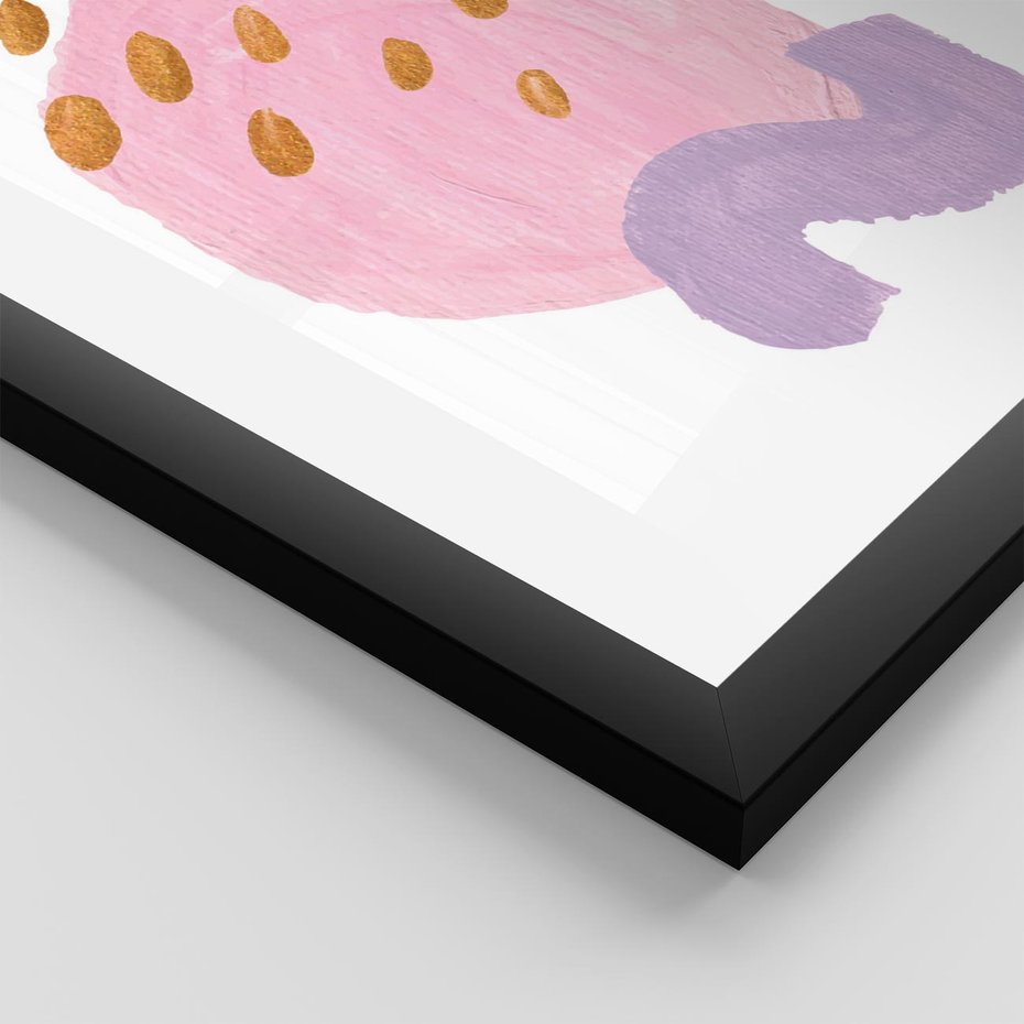 Plakat w ramie 30x40 - Migoczące Pastelowe Kształty - akwarela, minimalizm - rama czarna