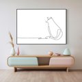 Obraz w ramie 100x70 - Koci Szkic - szkic, line art - rama czarna