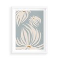 Plakat w ramie 50x70 - Kwiatowe Kształty - kwiaty, nowoczesne i minimalistyczne - rama biała