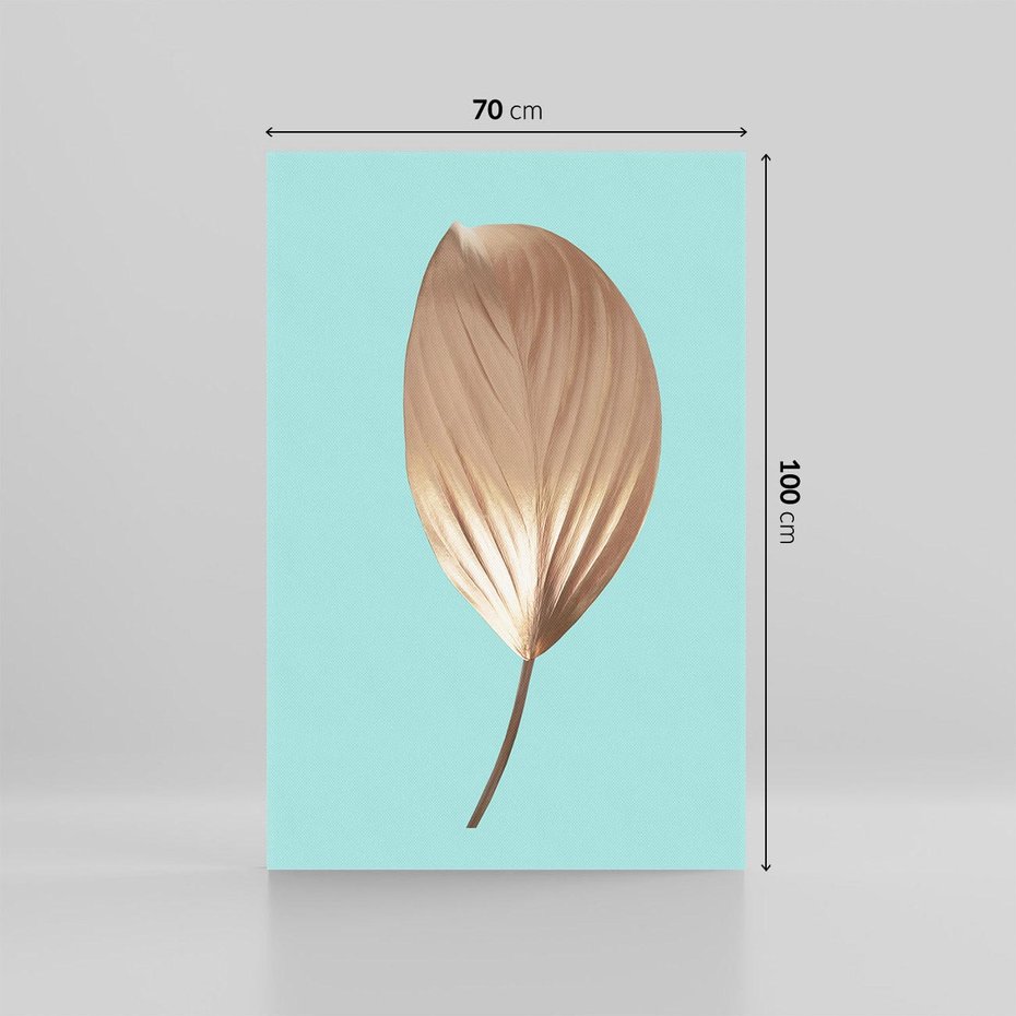 Obraz na płótnie 70x100 - Delikatna Harmonia - złote, liście