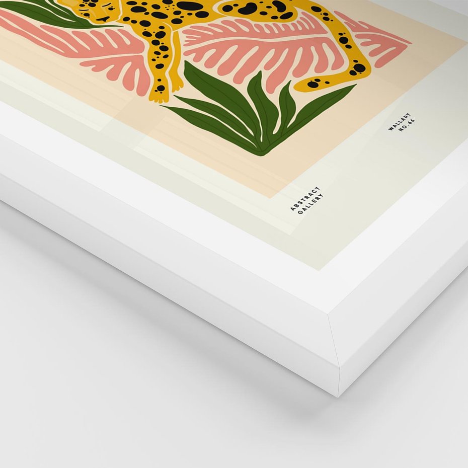 Plakat w ramie 30x40 - Rozkwitające Odbicia - nowoczesny plakat, gepard - rama biała