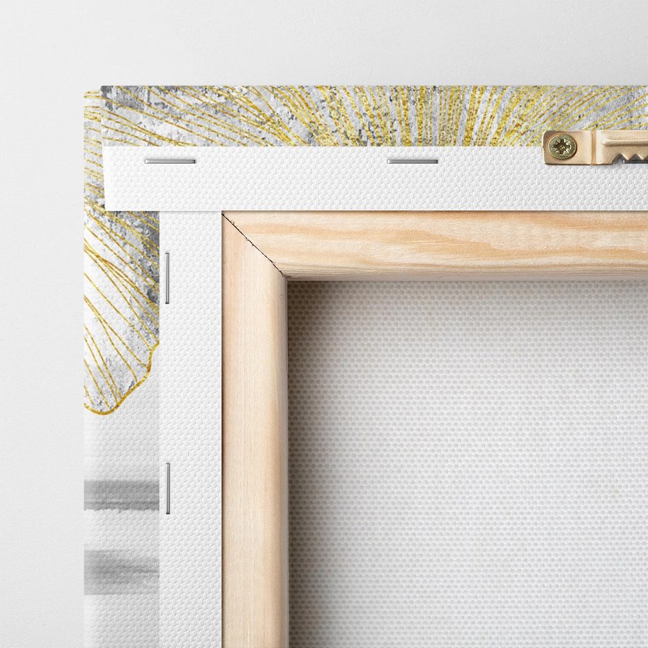 Obraz na płótnie 70x50 - Złote liście melancholii - liście miłorzębu, tekstura