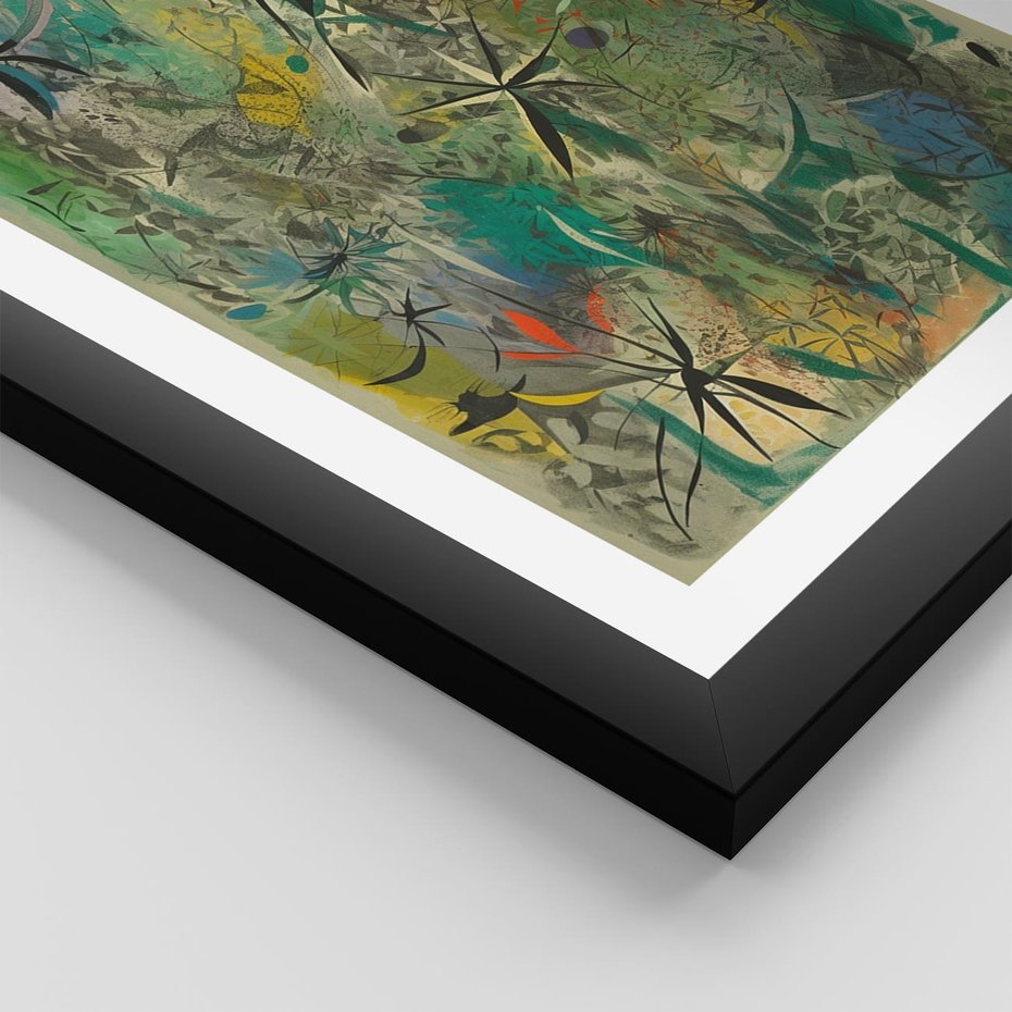 Plakat w ramie 50x70 - Tajemnicze Konstrukcje Form - abstrakcyjny obraz, mnogość kolorów - rama czarna