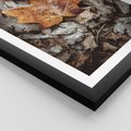 Plakat w ramie 40x50 - Jesienne Czarowanie - suchy liść, żółty - rama czarna