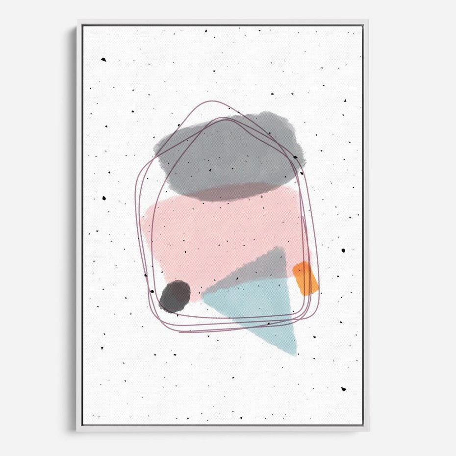 Obraz w ramie 80x120 - Migotliwa Opowieść - abstrakcyjna kompozycja, jak ręcznie malowana - rama biała